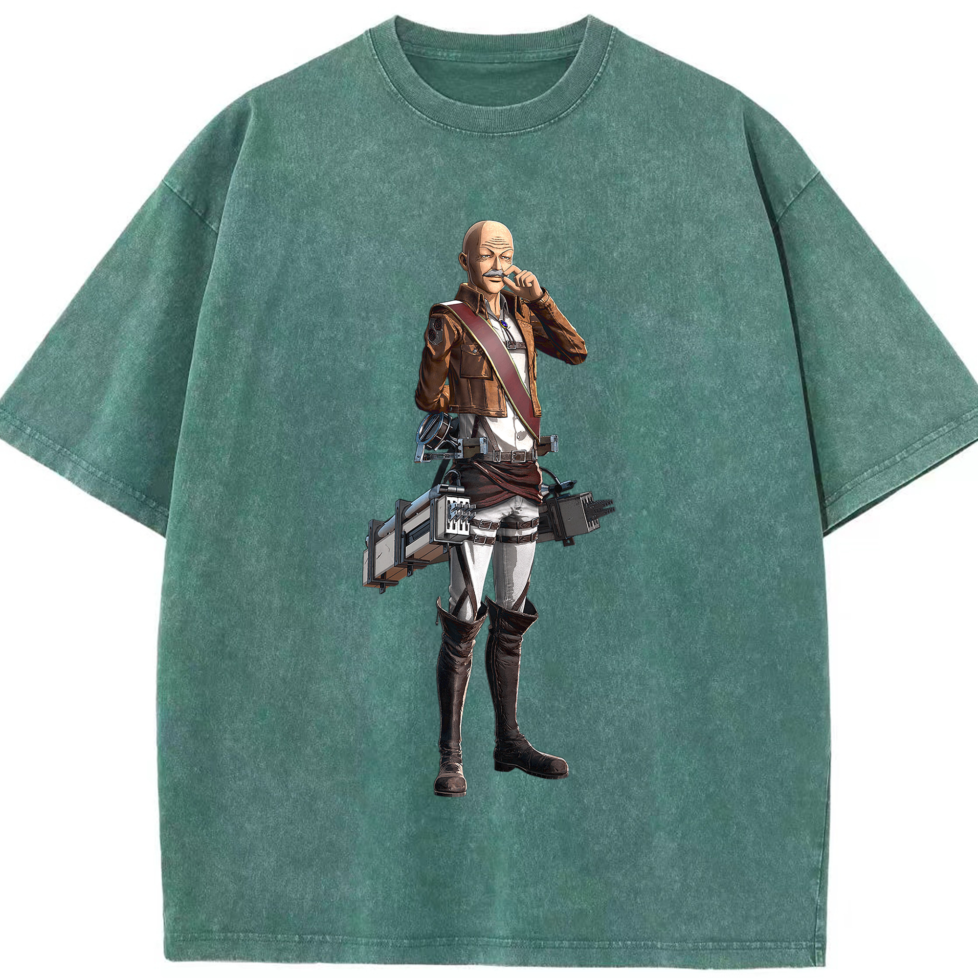 （画像用） 進撃の巨人 ドット·ピクシス Attack on Titan Dot Pixis 綿100% ヴィンテージ風 半袖Tシャツ（フロントプリント）